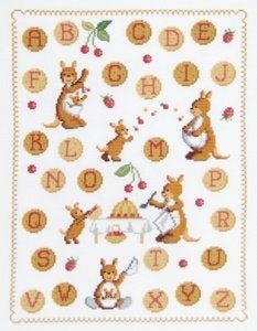 Borduurpakket Kangaroos ABC BK1036, Geen, Geen, Nieuw, Ophalen of Verzenden