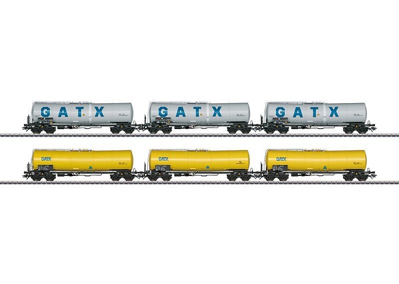 Märklin 46544 6-delige GATX Ketelwagenset 3x Geel / 3x Grijs, Ophalen, Wisselstroom, NS, Märklin