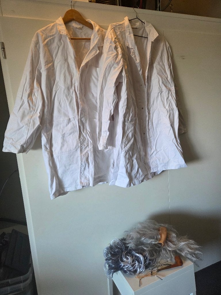 professor outfits halloween, Kleding | Heren, Verzenden, Maat 56/58 (XL), Zo goed als nieuw, Halloween