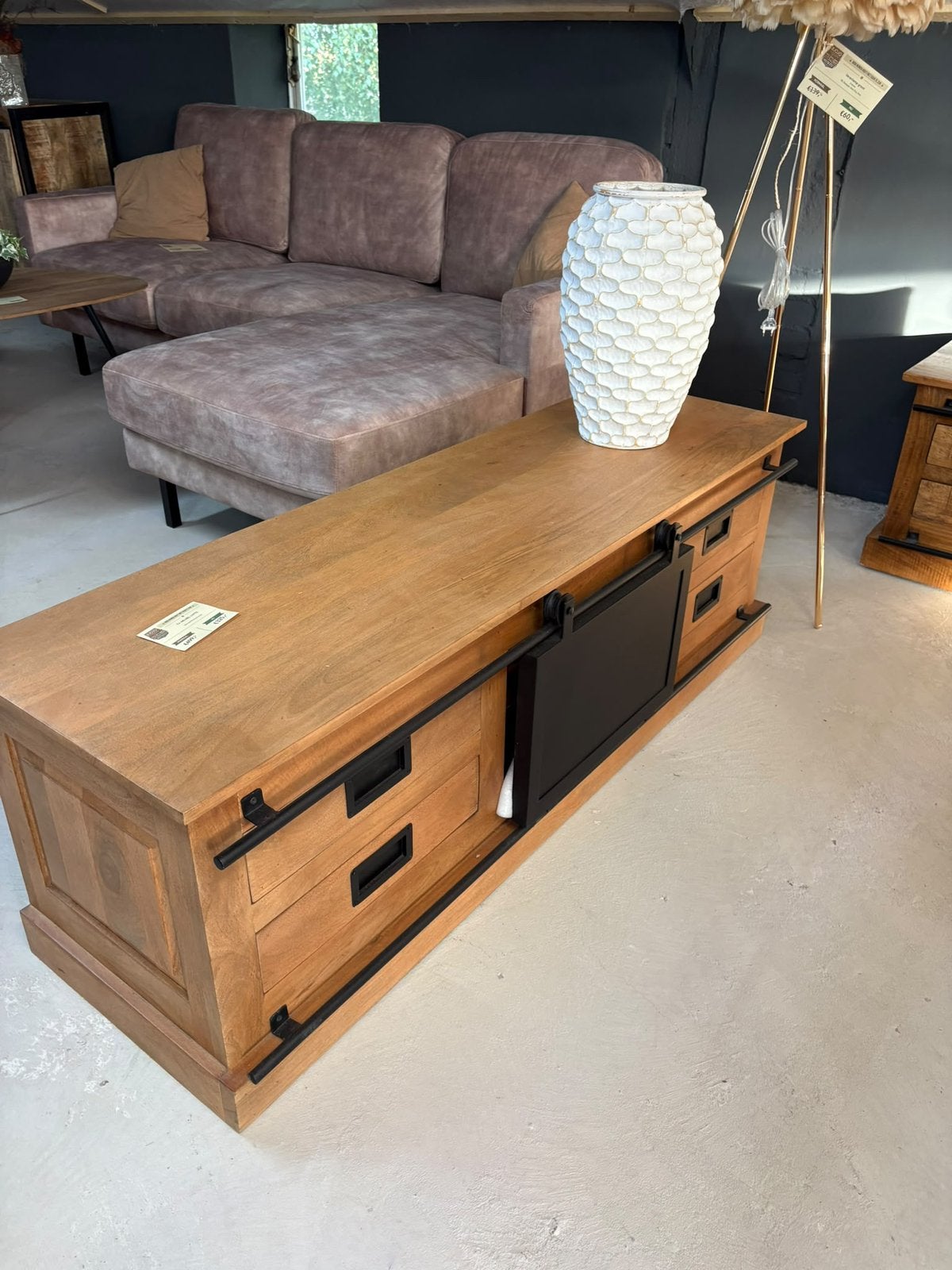 Tv meubel mangohout €325,-, Huis en Inrichting, Ophalen, Nieuw, 25 tot 50 cm, Minder dan 100 cm