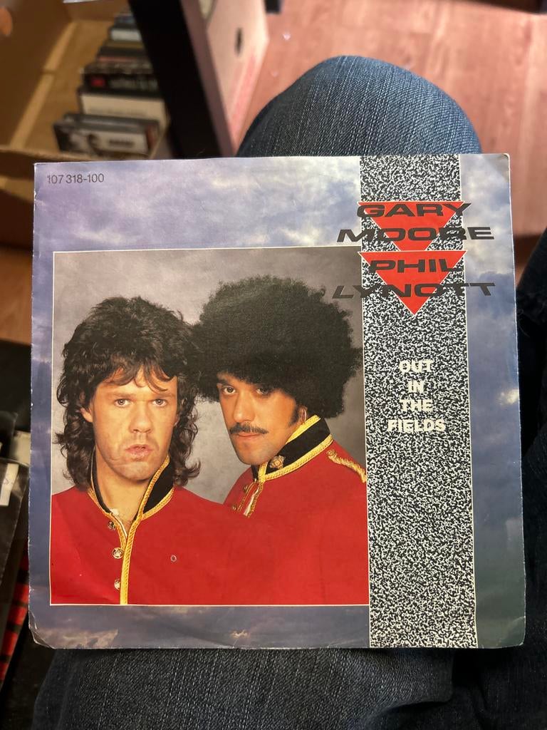 Gary Moore Phil Lynott - Out In The Fields Single Vinyl, Gebruikt, 7 inch, Rock en Metal, Single