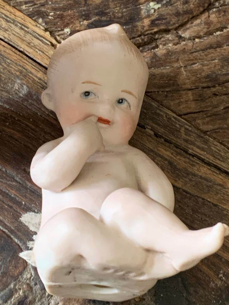 Antieke Kewpie Bisque Baby's - Charmante Porseleinen Poppen, Antiek en Kunst, Antiek | Speelgoed, Ophalen of Verzenden