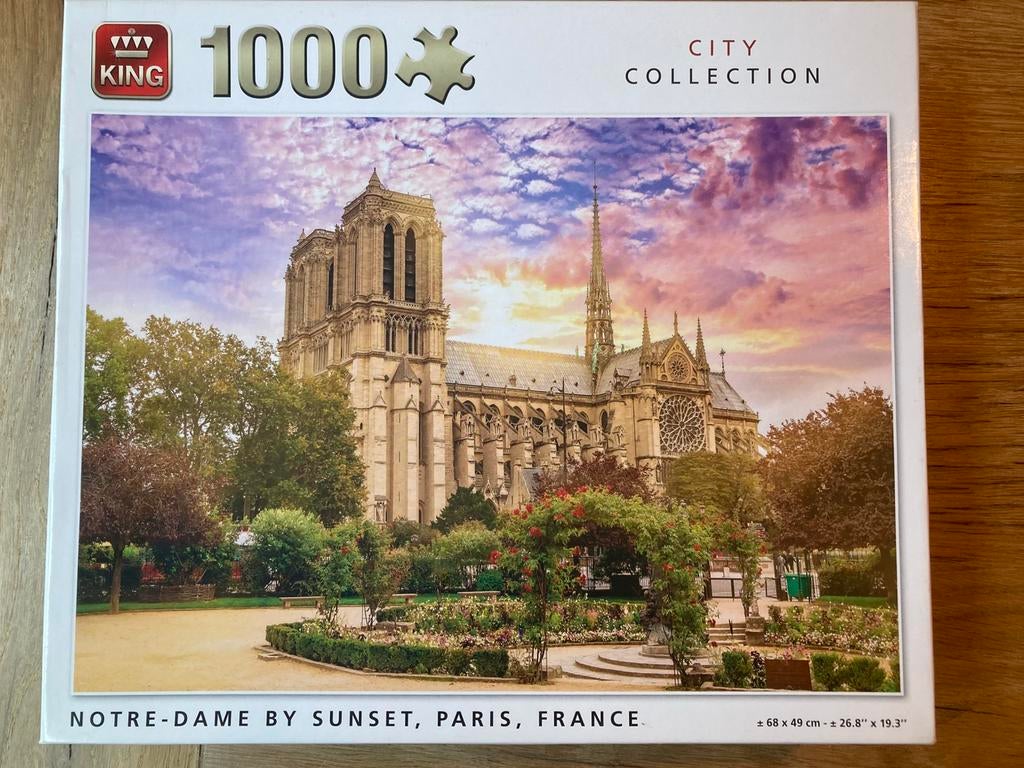 King puzzel 1000 stuks Parijs, Ophalen of Verzenden, 500 t/m 1500 stukjes, Zo goed als nieuw