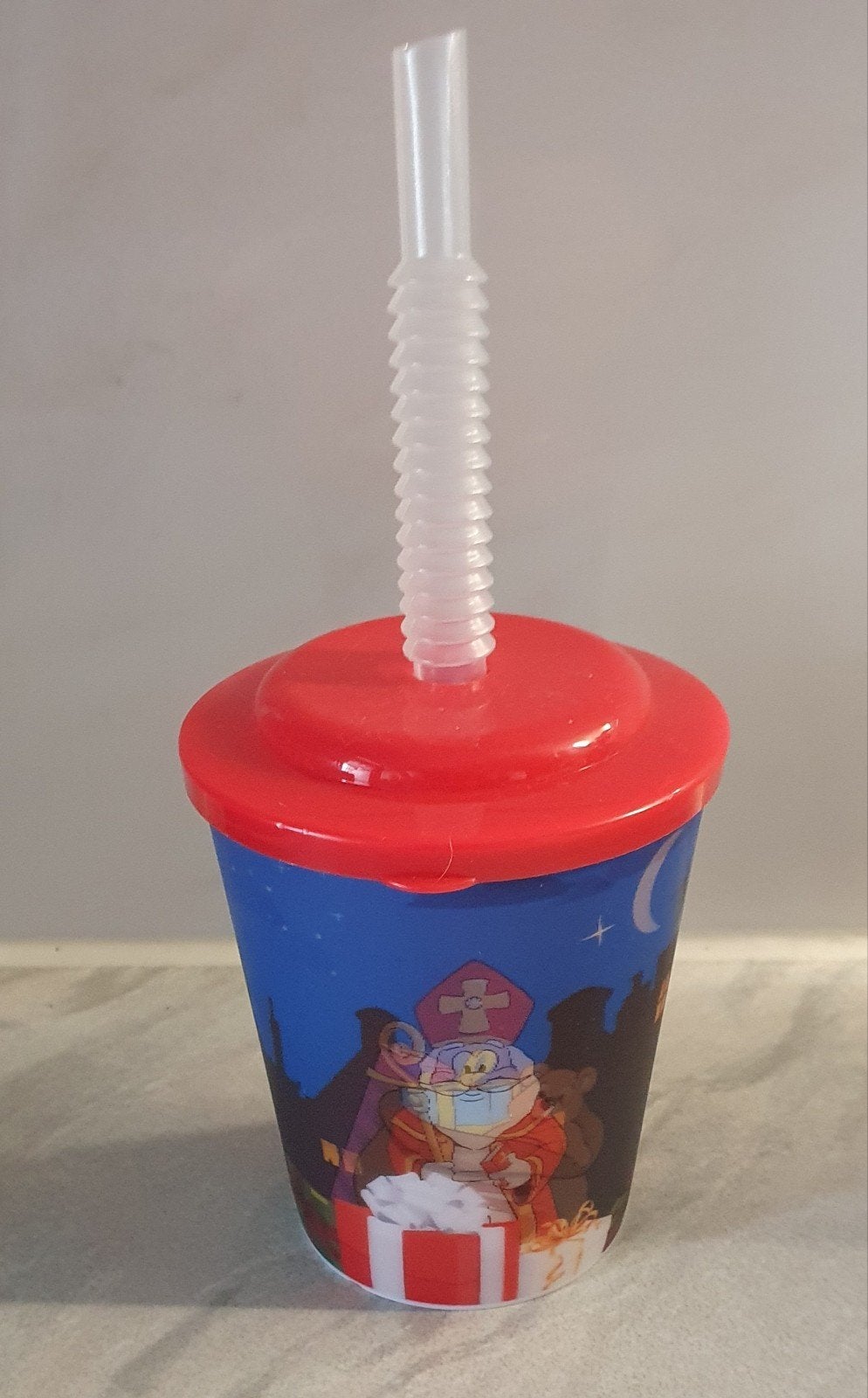 Sinterklaas,  plastic bekers met deksel en rietje, Ophalen of Verzenden, Zo goed als nieuw