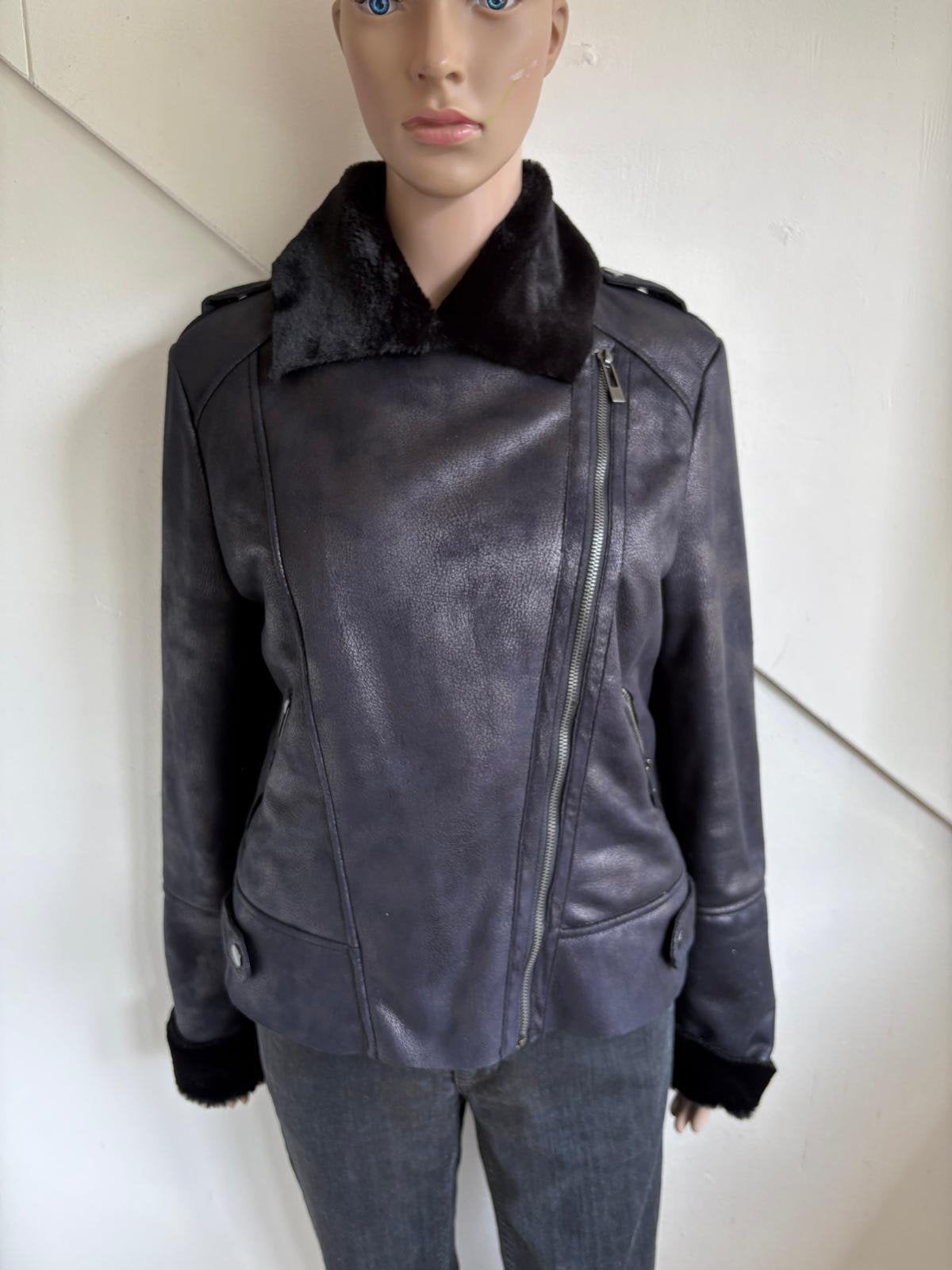 Claudia Sträter kort winterjas gevoerd maat 40 donkerblauw, Maat 38/40 (M), Blauw, Ophalen of Verzenden, Zo goed als nieuw