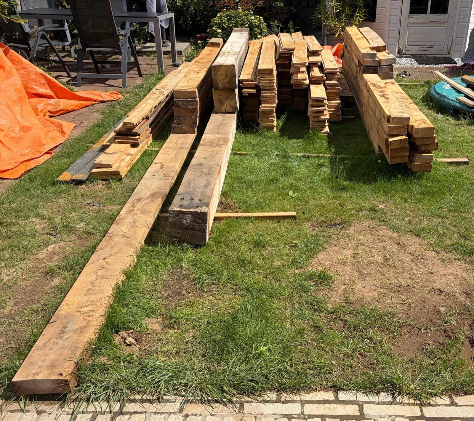 Ruime partij droog onbehandeld eikenhout, Ophalen, Gebruikt, Eiken, Overige typen