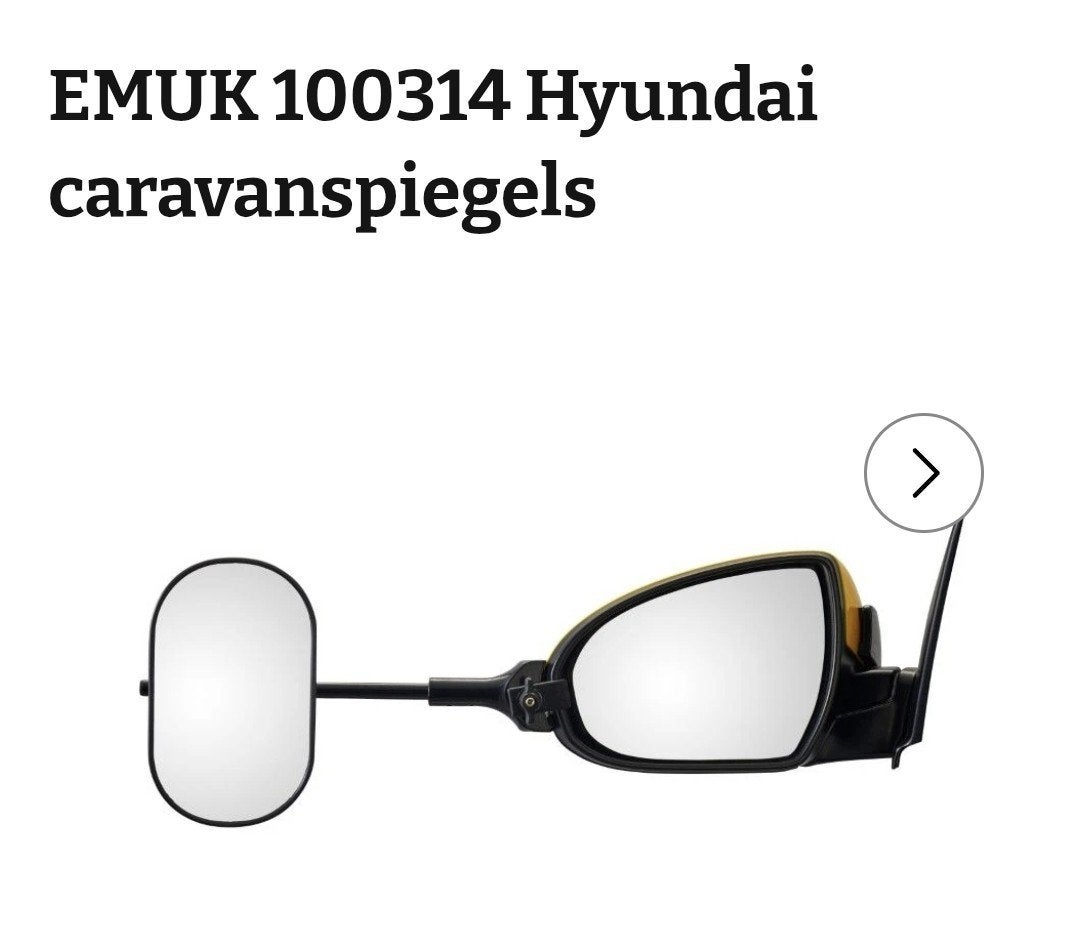 EMUK 100314 Hyundai caravanspiegels, Ophalen of Verzenden, Gebruikt