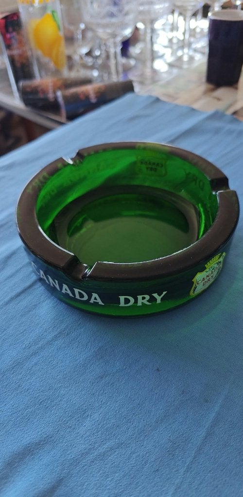 asbak Canada dry groen glas zwaar, Verzamelen, Ophalen of Verzenden, Zo goed als nieuw, Asbak