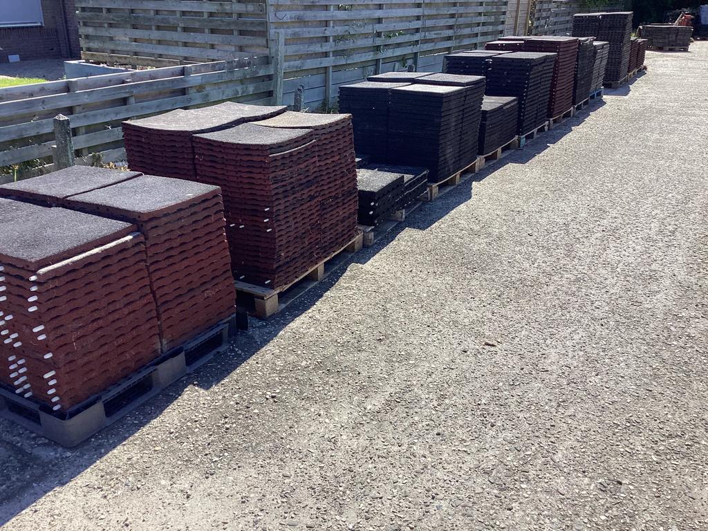Rubberen tegels / Rubbertegels / Speeltegels, Tuin en Terras, Tegels en Klinkers, Ophalen, Zo goed als nieuw, Rubber, Overige typen