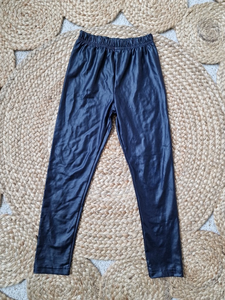 Donkerblauwe D-zine (nep) leren legging maat 122/128, Broek, Meisje, D-ZINE, Ophalen of Verzenden