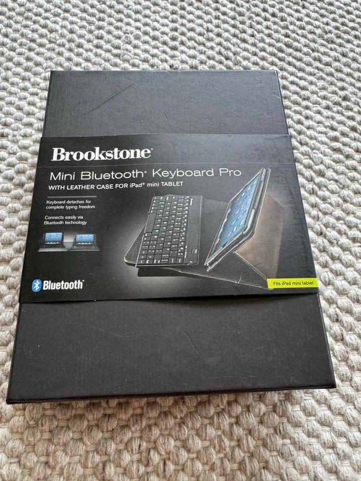 Brookstone Mini Bluetooth Keyboard Pro voor iPad Mini, Ophalen, Zwart, Nieuw, 7 inch of minder