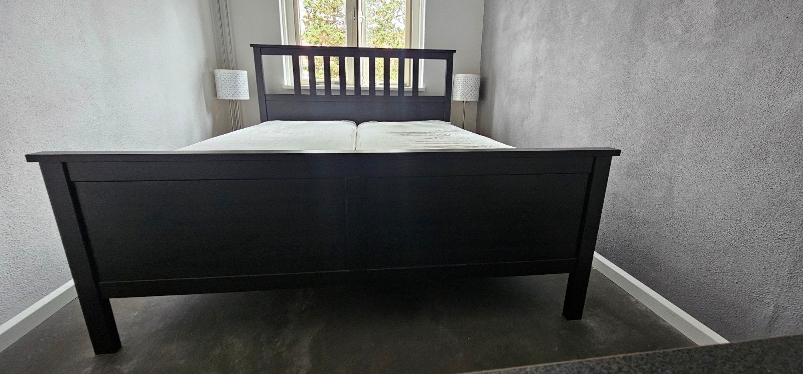 Ikea bed 160x200 zwart z.g.a.n. incl. lattenbodem, Huis en Inrichting, Ophalen, Zwart, Tweepersoons, Zo goed als nieuw