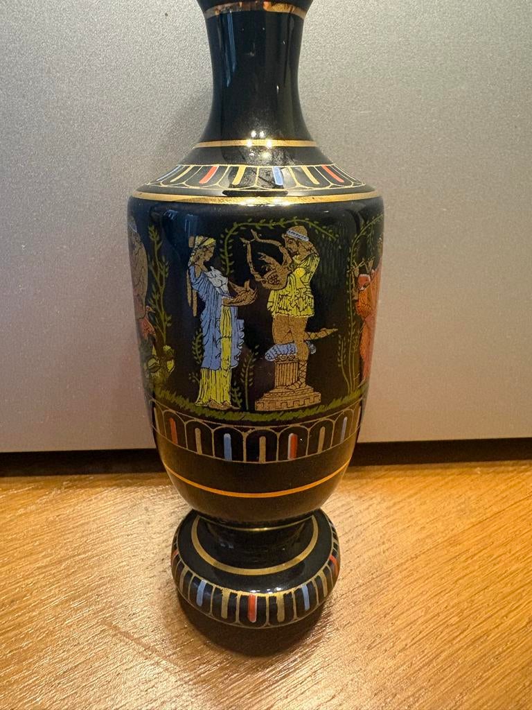 Klein vaasje met Griekse mythologie decoratie, Antiek en Kunst, Ophalen of Verzenden
