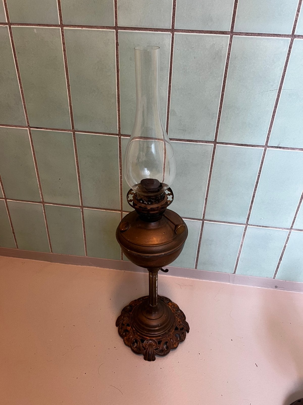 Antieke olielamp, Ophalen of Verzenden