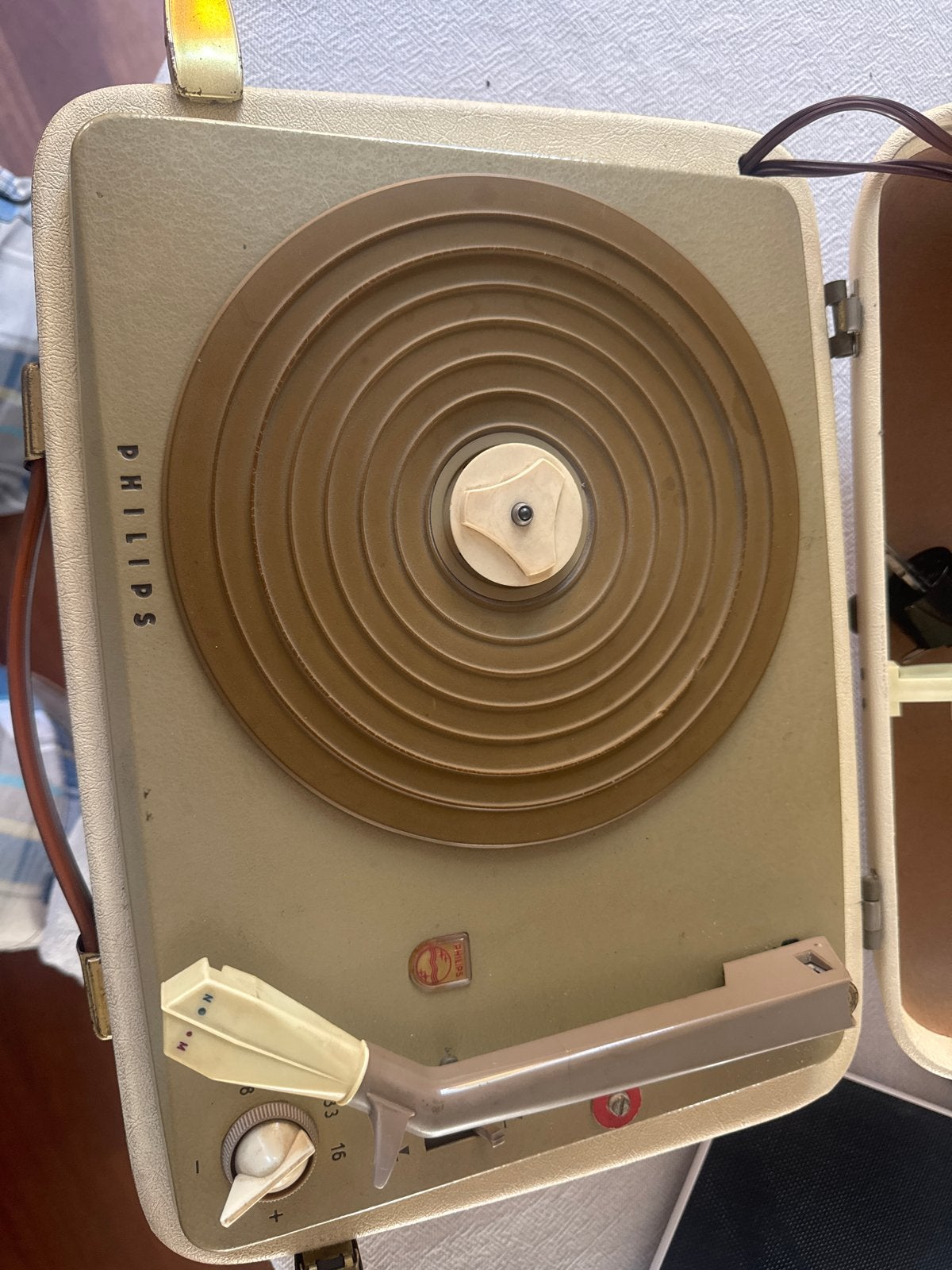 Vintage Philips Platenspeler - Draagbaar Koffer Model, Ophalen, Gebruikt, Platenspeler, Philips