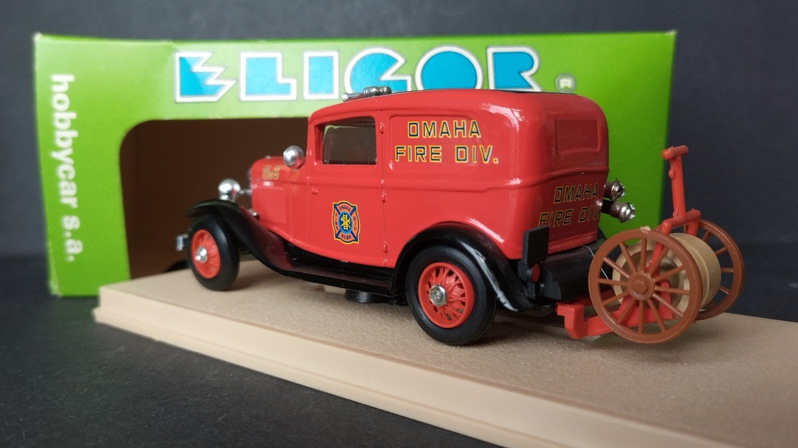 Ford V8 1934 Omaha Fire Dept 1:43 Eligor Pol, Overige merken, Auto, Verzenden, M