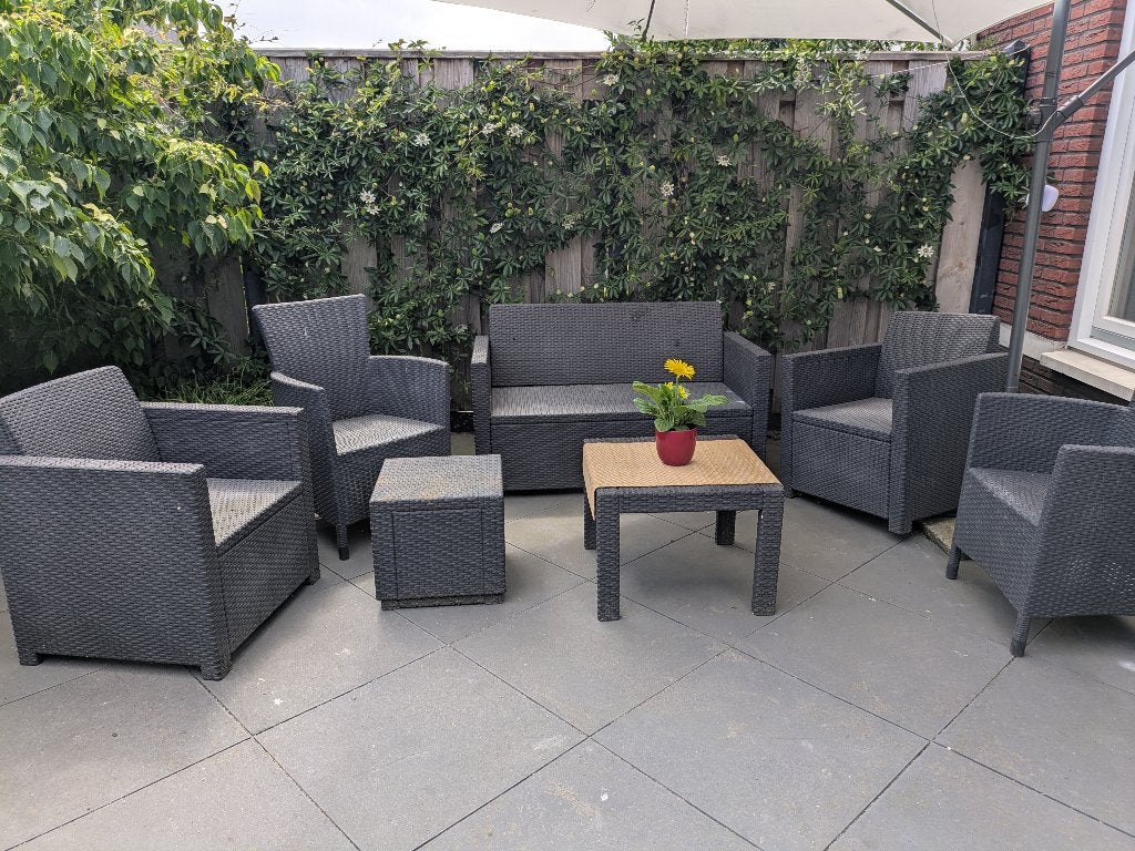 Allibert loungeset tuin grijs 6 persoons - teab, Ophalen, Kunststof, Gebruikt, 6 zitplaatsen