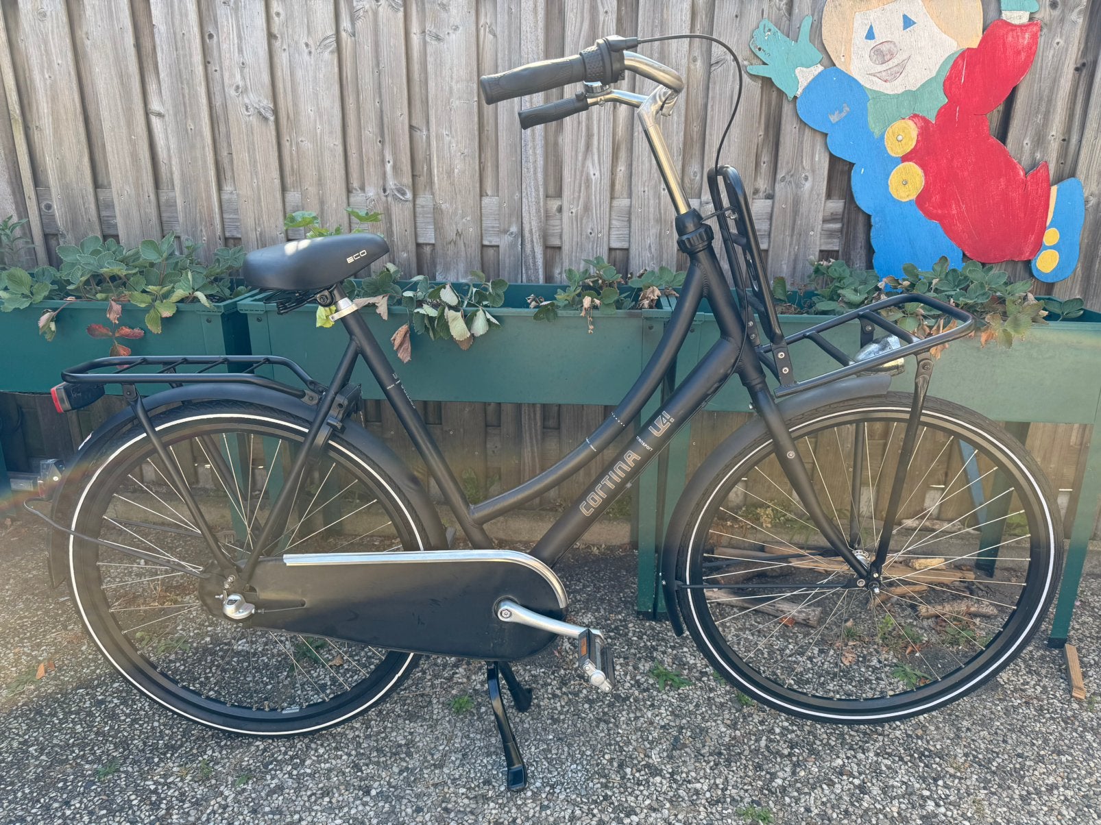 Mooie zwarte Cortina U4 transportfiets 28 inch, 61 cm, 56 cm of meer, Ophalen, Trommelrem, Versnellingen
