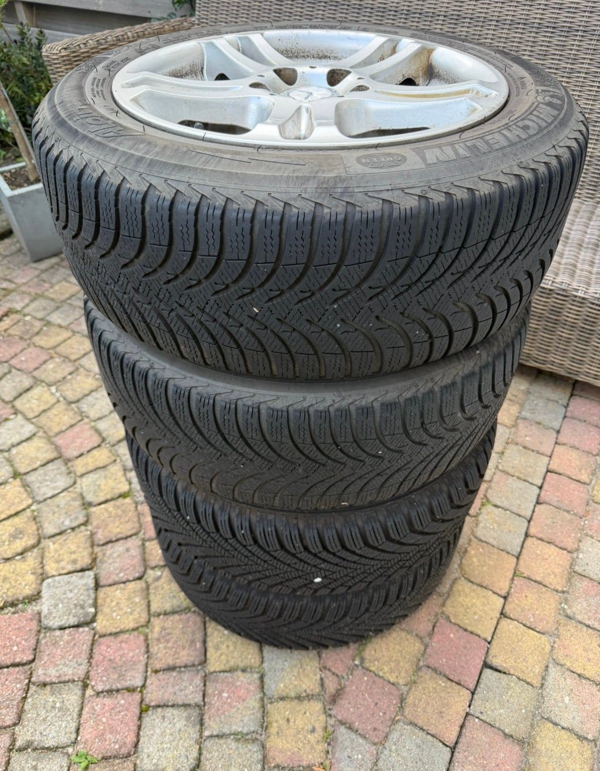 Winterbanden voor Mercedes Orgineel W204, Ophalen, Zo goed als nieuw