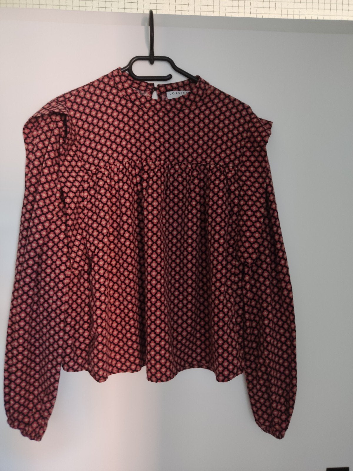 Loavies Blouse met Bloemenprint - Maat L, Maat 42/44 (L), Ophalen of Verzenden, Lange mouw, Rood