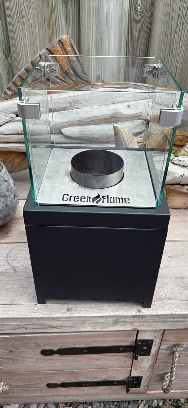 Green Flame sfeerhaard - Nieuwstaat, Zwart, Ophalen of Verzenden, Zo goed als nieuw, Metaal