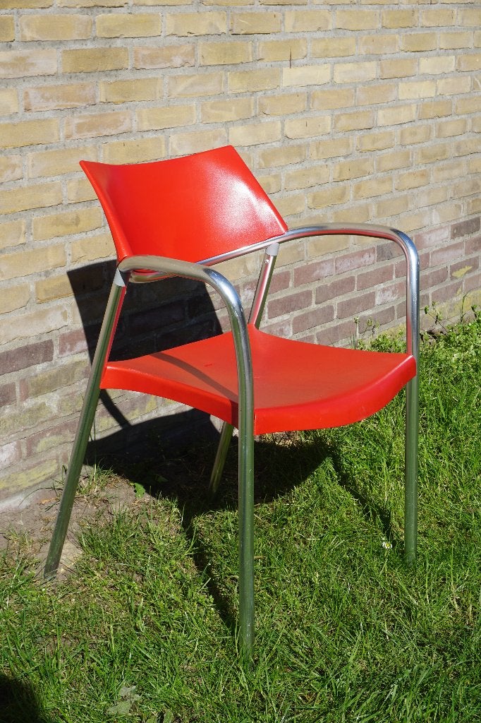 Splash Amat stoelen vergaderstoelen kantinestoelen, Gebruikt, Ophalen of Verzenden, Rood, Metaal
