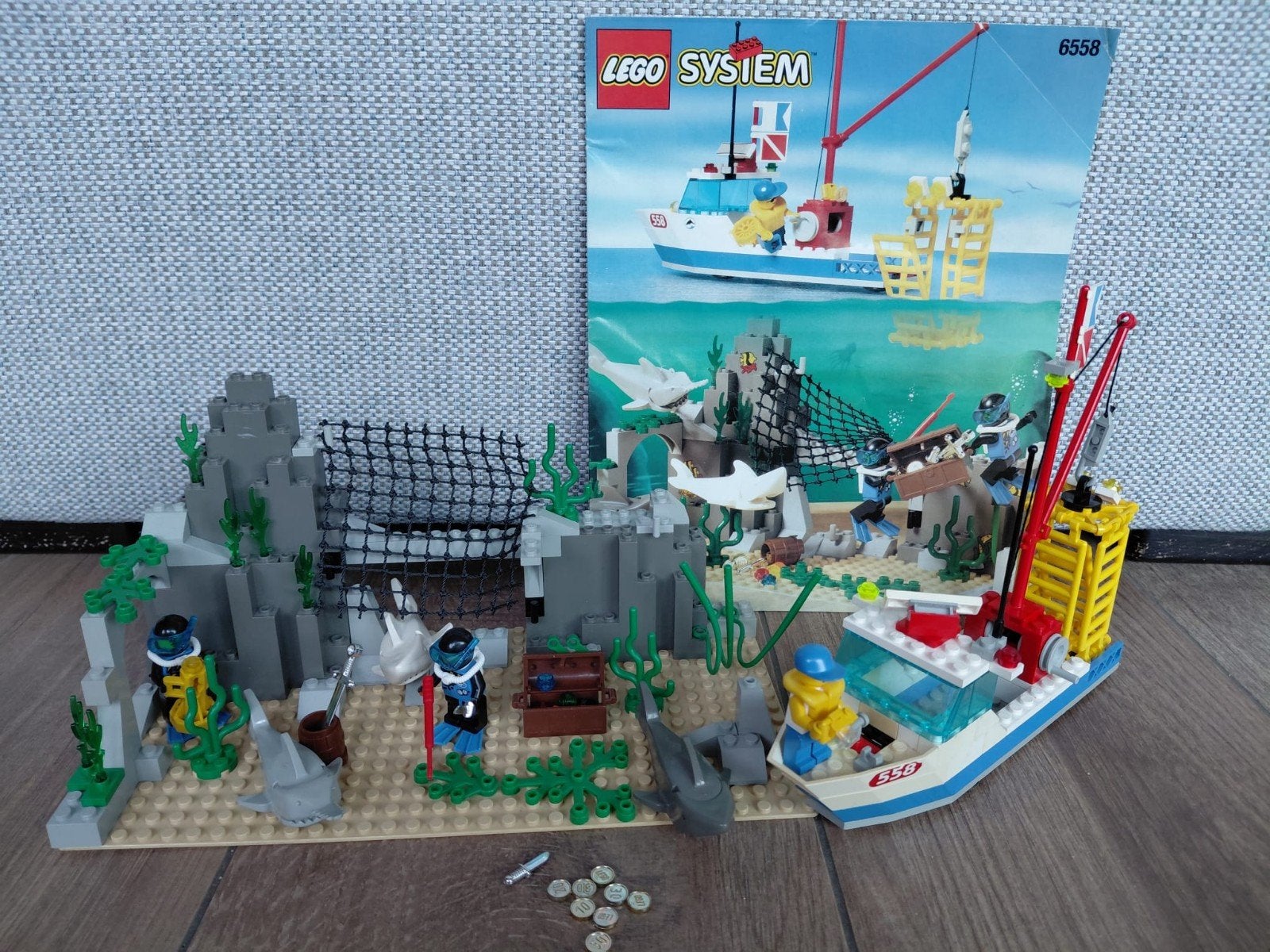 Lego Shark Cage Cove (compleet incl. instructie) - 6558, Ophalen of Verzenden, Gebruikt, Lego