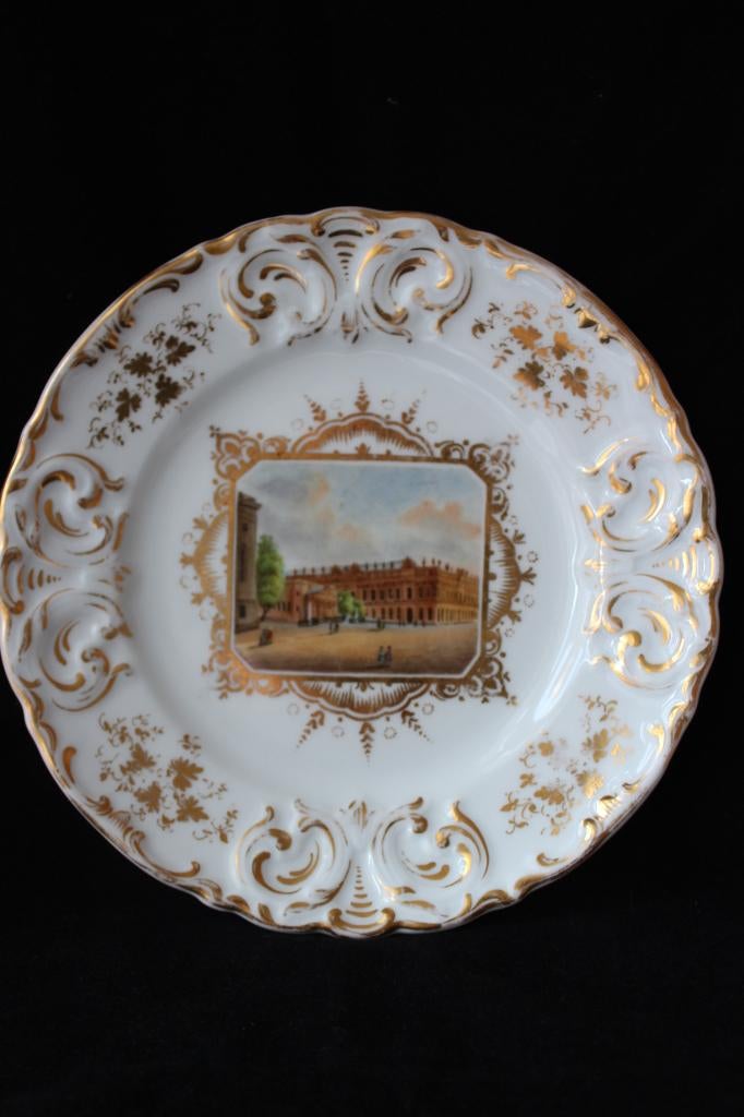 Antiek Biedermeier Berlin porseleinen sierbord c 1850, Antiek en Kunst, Antiek | Porselein, Ophalen of Verzenden