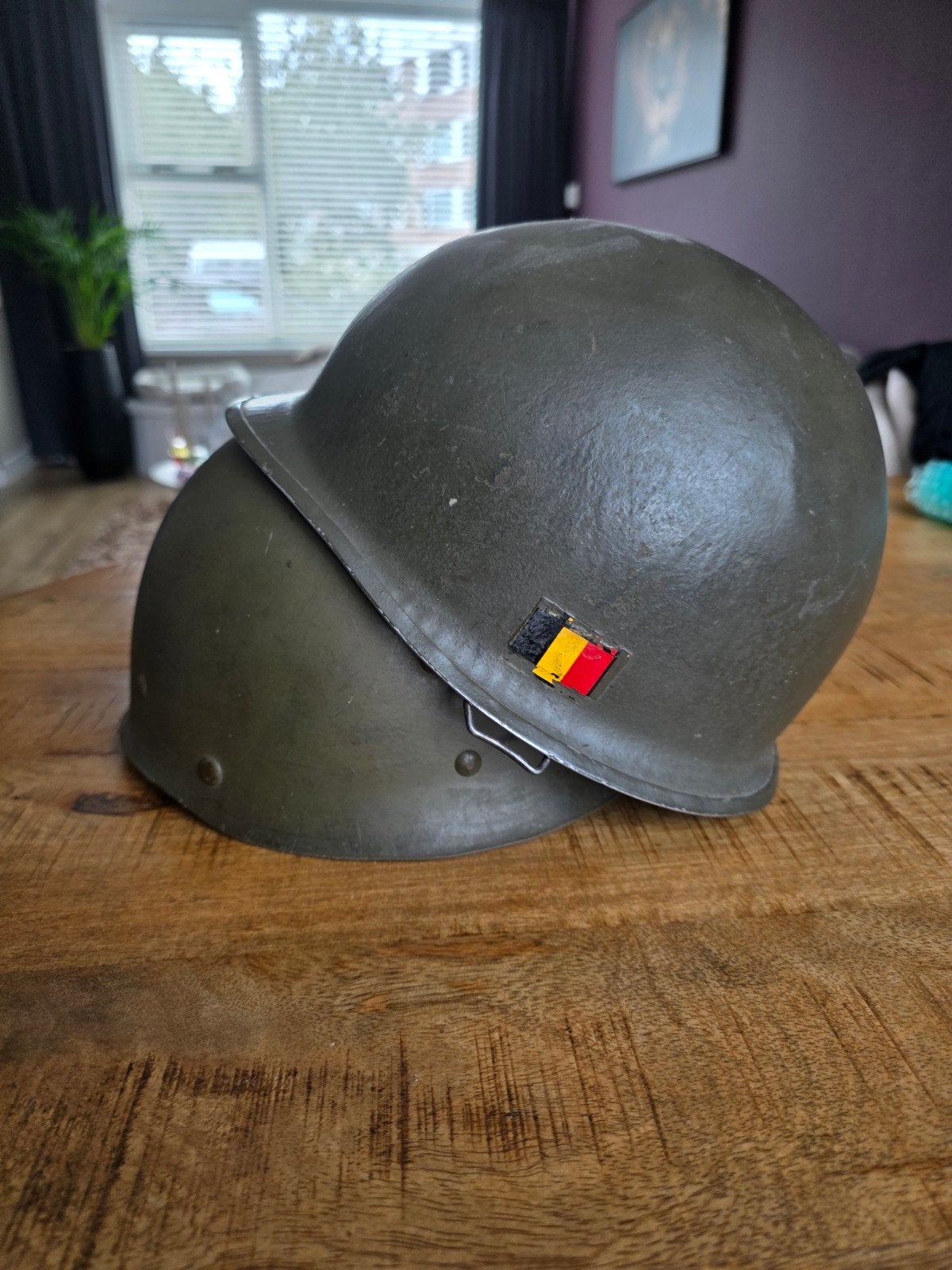Belgische M51 helm uit de Koude Oorlog-periode, Verzamelen, Ophalen, Landmacht, Overige gebieden, Helm of Baret
