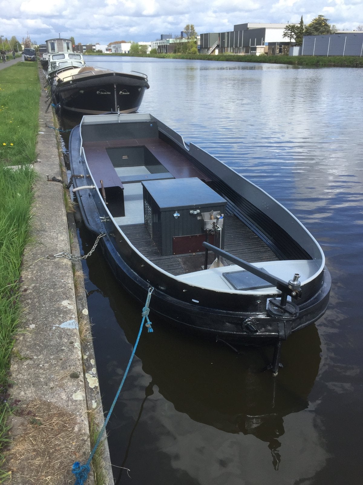 Tuindersvlet praam rondkont, Gebruikt, Afdekzeil, Binnenboordmotor, Diesel