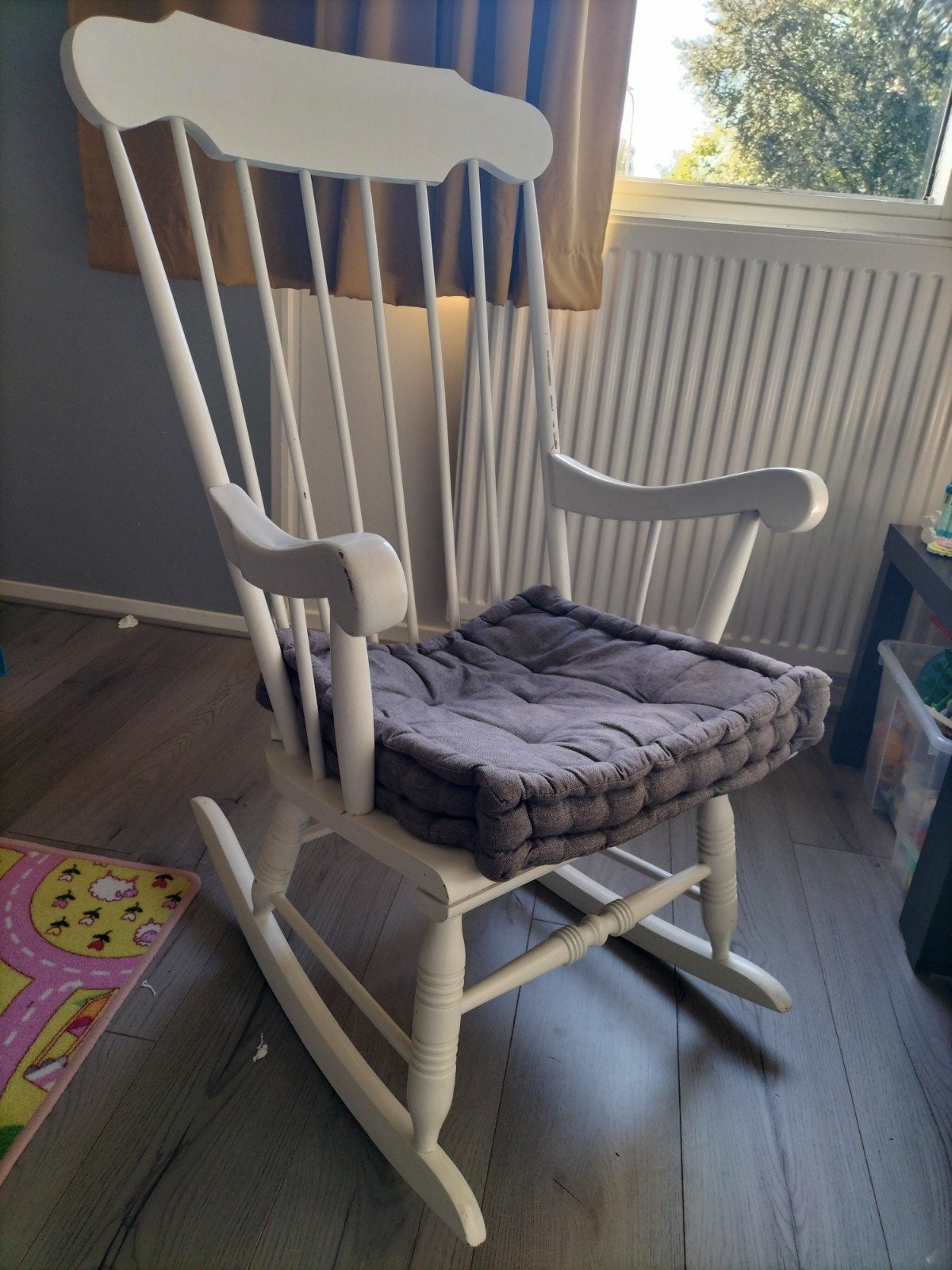 Witte schommelstoel, Ophalen, Gebruikt, Wit, Stof