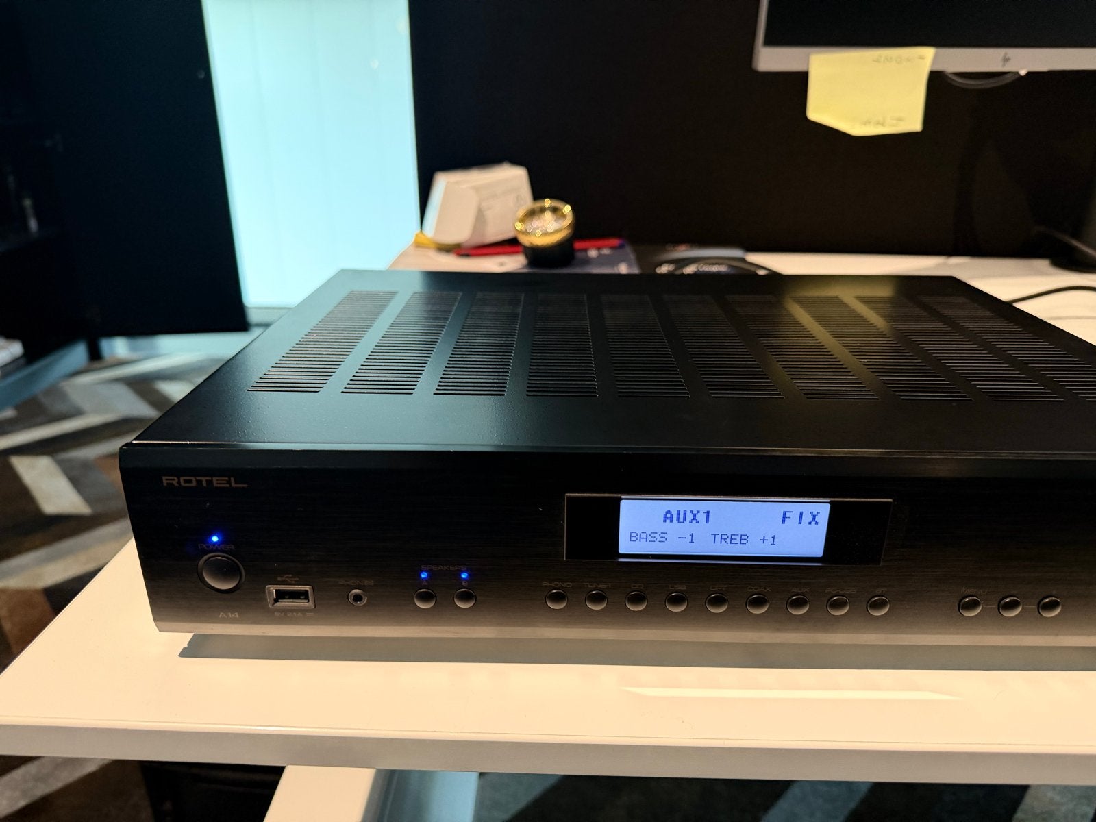 Rotel A14 versterker, Gebruikt, 60 tot 120 watt, Stereo, Ophalen