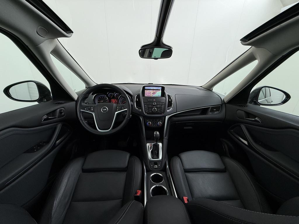 Opel Zafira Tourer T 141PK AUT-6 Leer Pano-Ruit+Dak Xenon 19, Euro 5, Zwart, 4 cilinders, Bedrijf