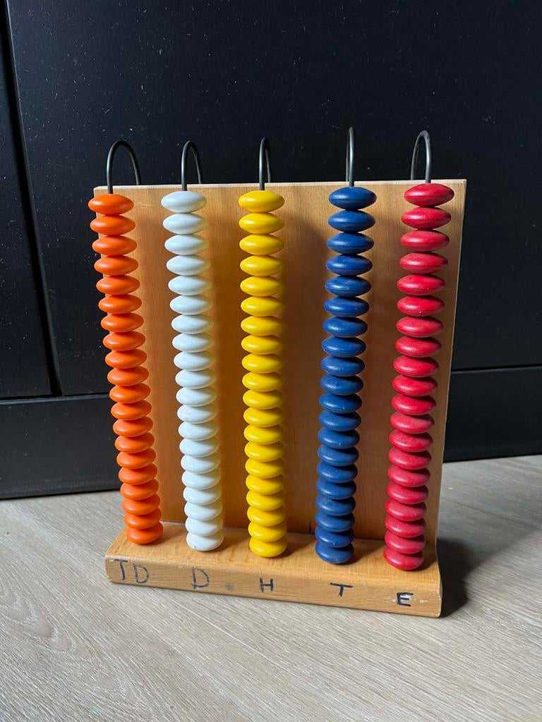 Groot vintage telraam - educatief speelgoed, Kinderen en Baby's, Speelgoed | Educatief en Creatief, Ophalen of Verzenden, Zo goed als nieuw