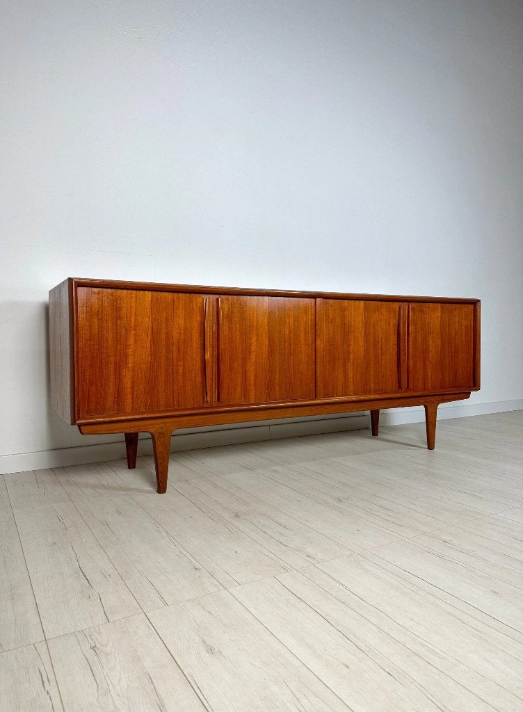 Tijdloos Deens teak dressoir vintage mid century jaren 60, Ophalen of Verzenden, Zo goed als nieuw, 25 tot 50 cm, Teakhout