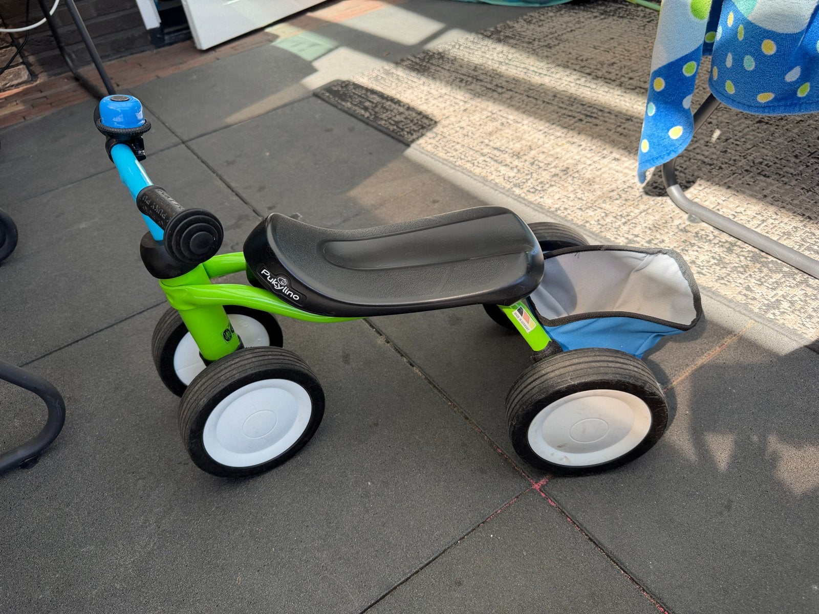 Puky Pukylino loopfiets - Groen/Blauw, Kinderen en Baby's, Speelgoed | Buiten | Voertuigen en Loopfietsen, Ophalen, Gebruikt, Loopfiets
