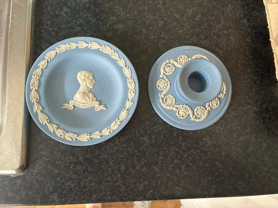 Wedgwood Jasperware Gedenkplaatje + kaarsenhouder, Ophalen of Verzenden