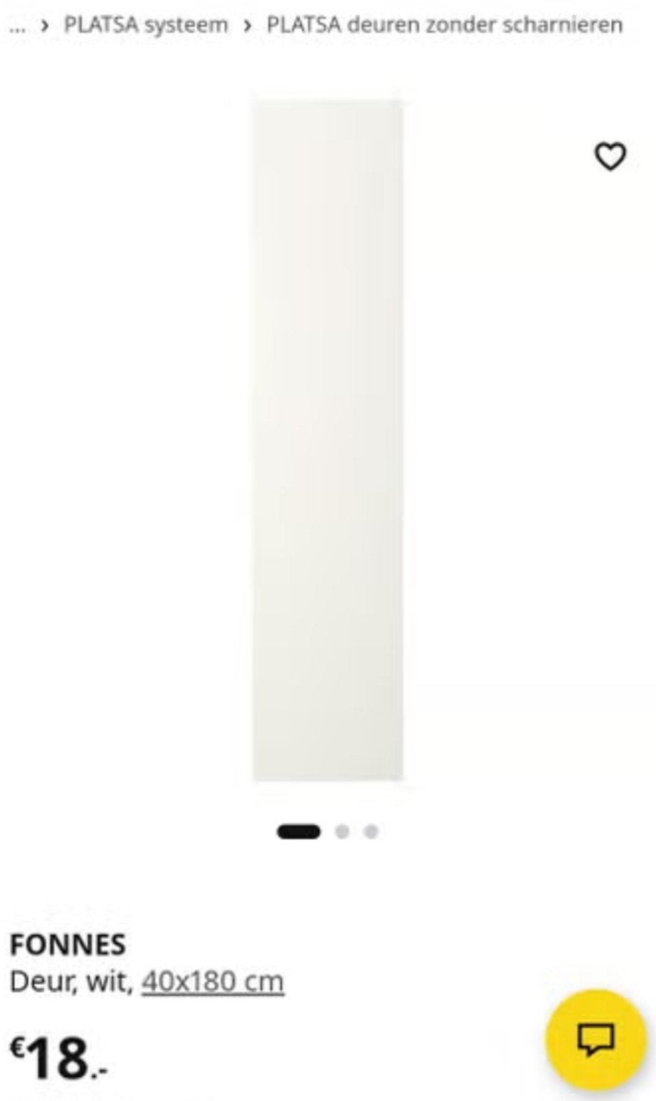 GEZOCHT 4x IKEA Fonnes deuren 180x40 cm, Ophalen, Minder dan 50 cm, 150 tot 200 cm