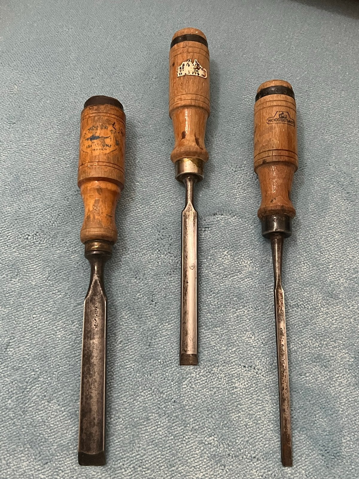 Vintage  GUTSEN houtbeitels 17-12-7 mm, Antiek en Kunst, Antiek | Gereedschap en Instrumenten, Ophalen of Verzenden