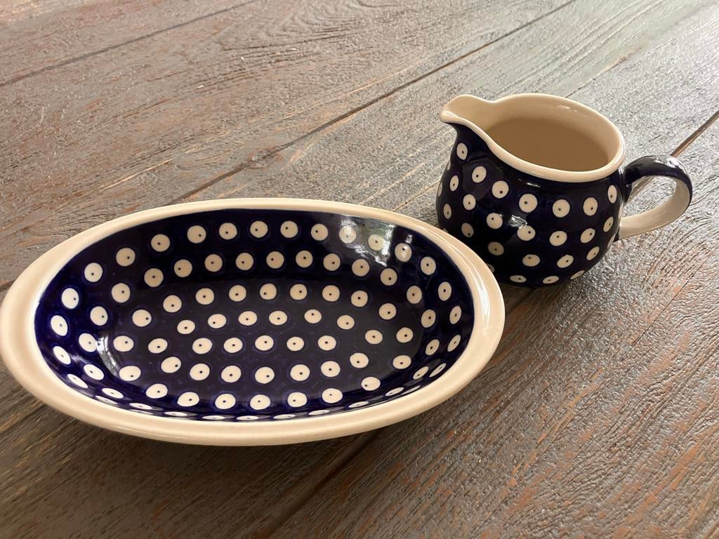 Bunzlau Servies Set - Kom en Melkkannetje, Overige typen, Ophalen of Verzenden, Zo goed als nieuw, Overige stijlen
