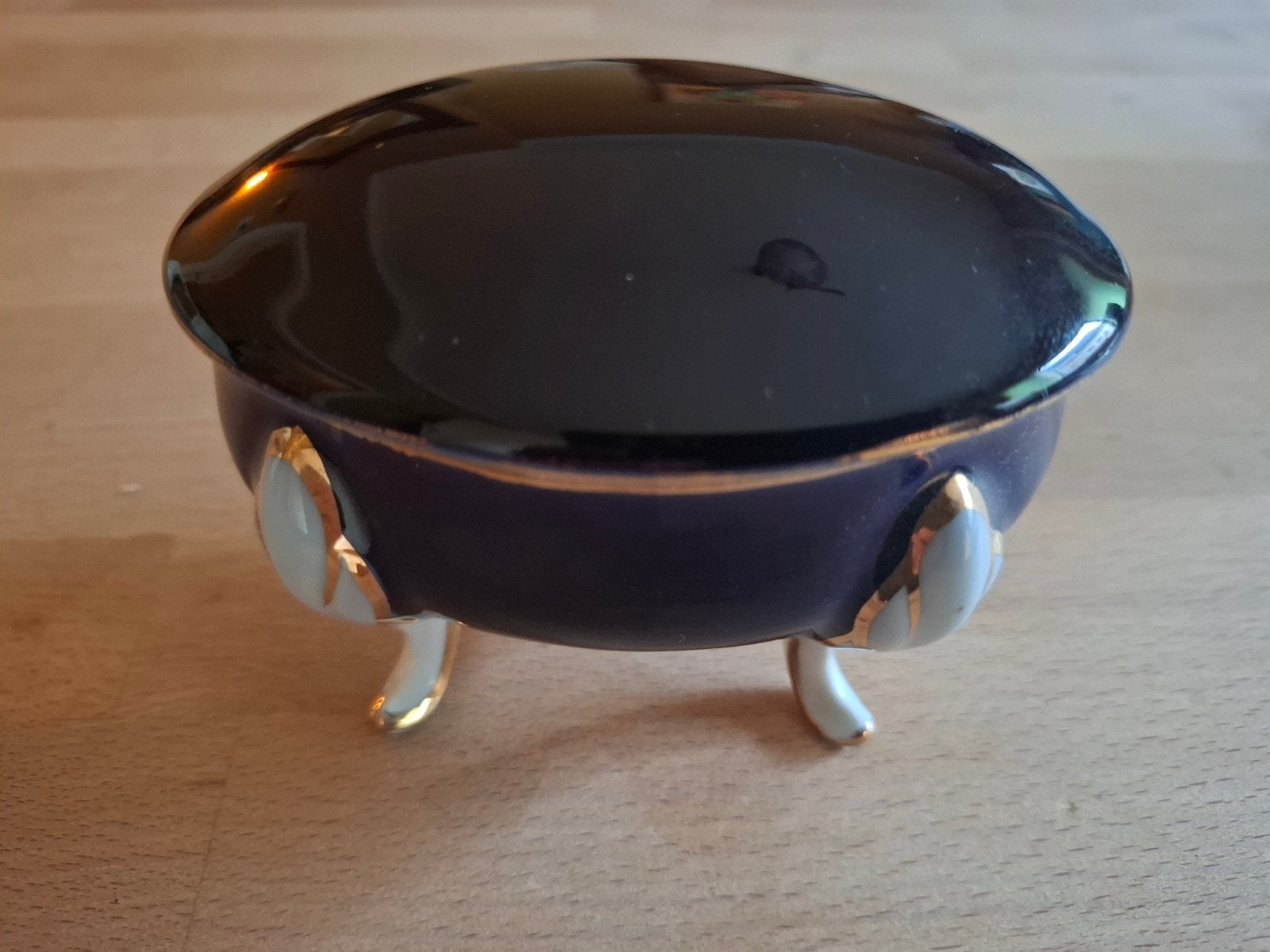 Vintage ILMENAU Porseleinen Doosje met Deksel - Blauw/Goud, Antiek en Kunst, Antiek | Porselein, Ophalen of Verzenden