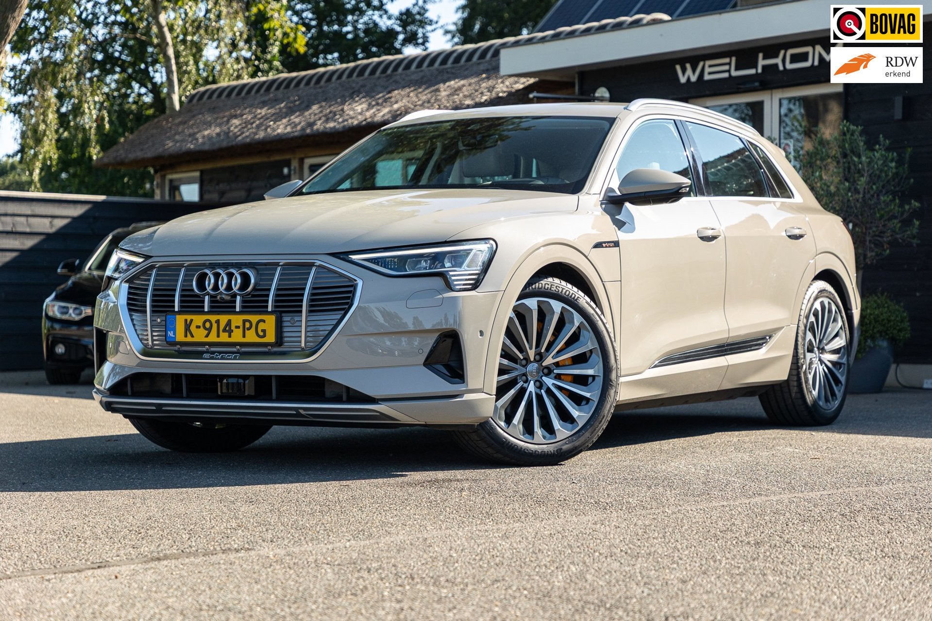 Audi E-tron E-tron 55 quattro advanced Pro Line Plus 95 kWh, Auto's, Audi, Automaat, 131 €/maand, Beige, 95 kWh