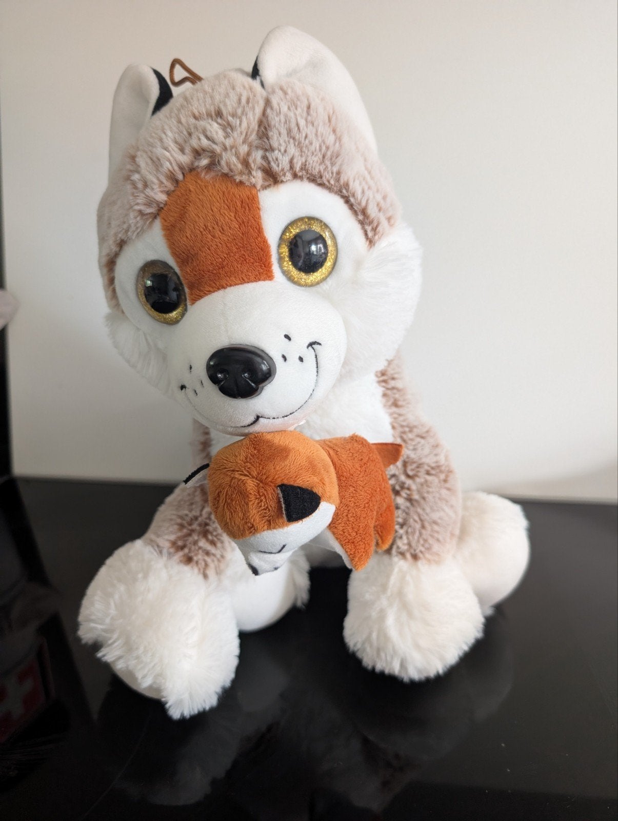 Husky hond  met pup 35 cm, Ophalen of Verzenden, Zo goed als nieuw, Hond