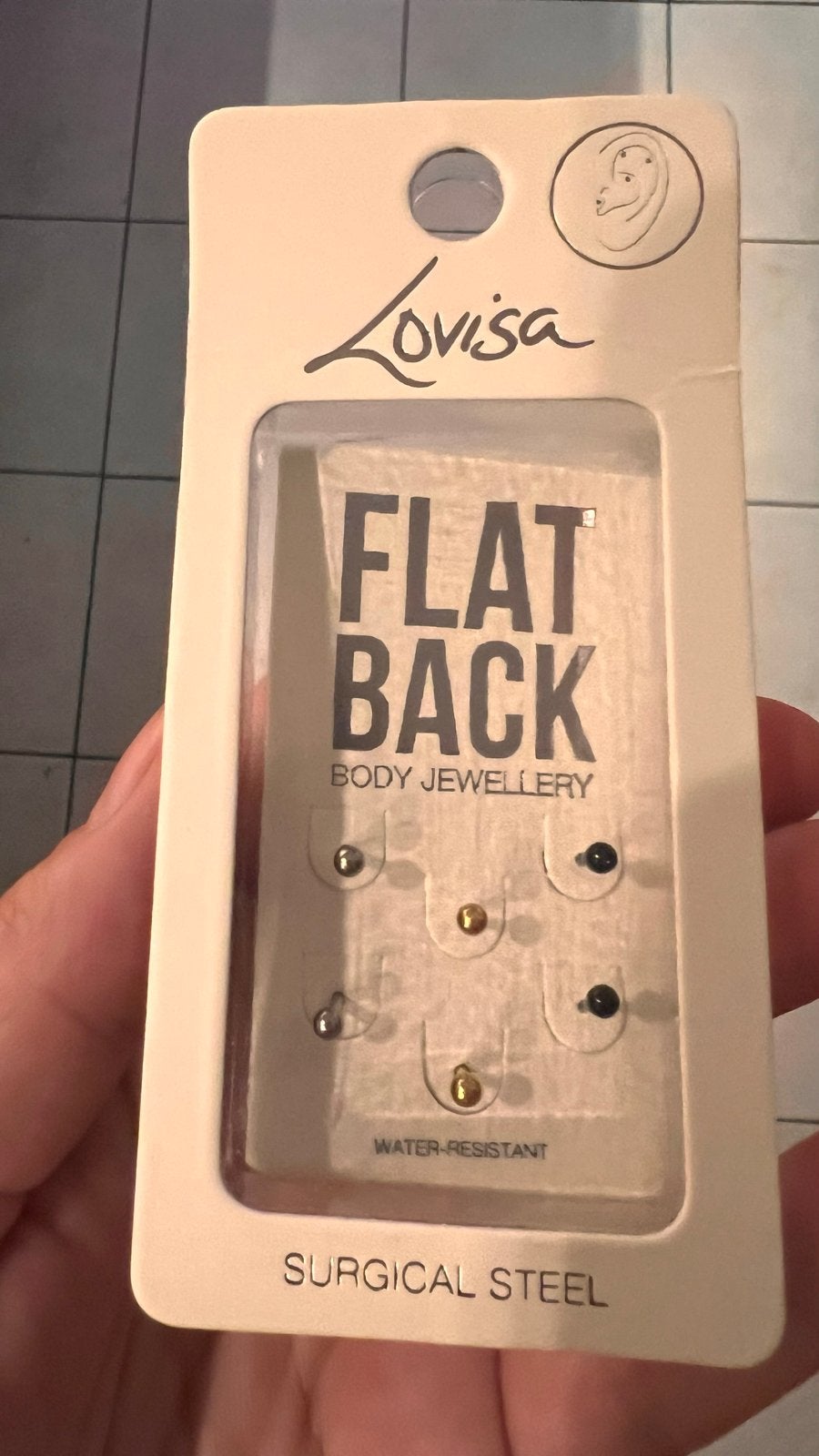 Lovisa Flat Back Body Jewellery - Chirurgisch Staal, Sieraden, Tassen en Uiterlijk, Piercings, Verzenden, Nieuw, Staal, Oor- of Traguspiercing