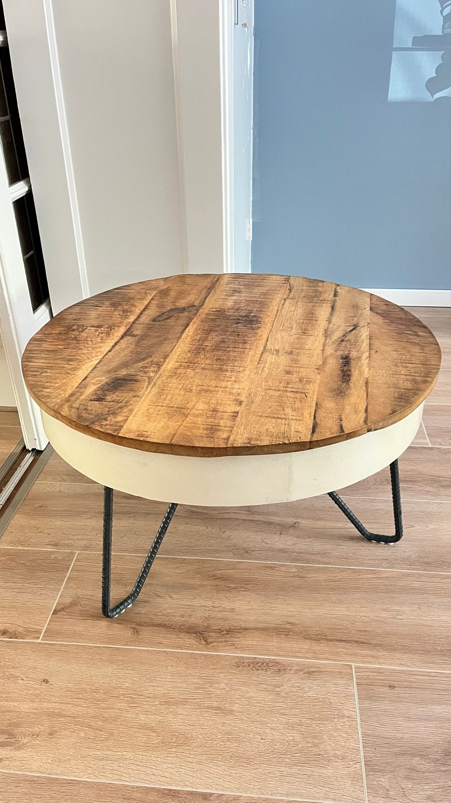 Salontafel Loods 5, 81cm, blad beetje los, Ophalen, Gebruikt, Rond, 50 tot 100 cm