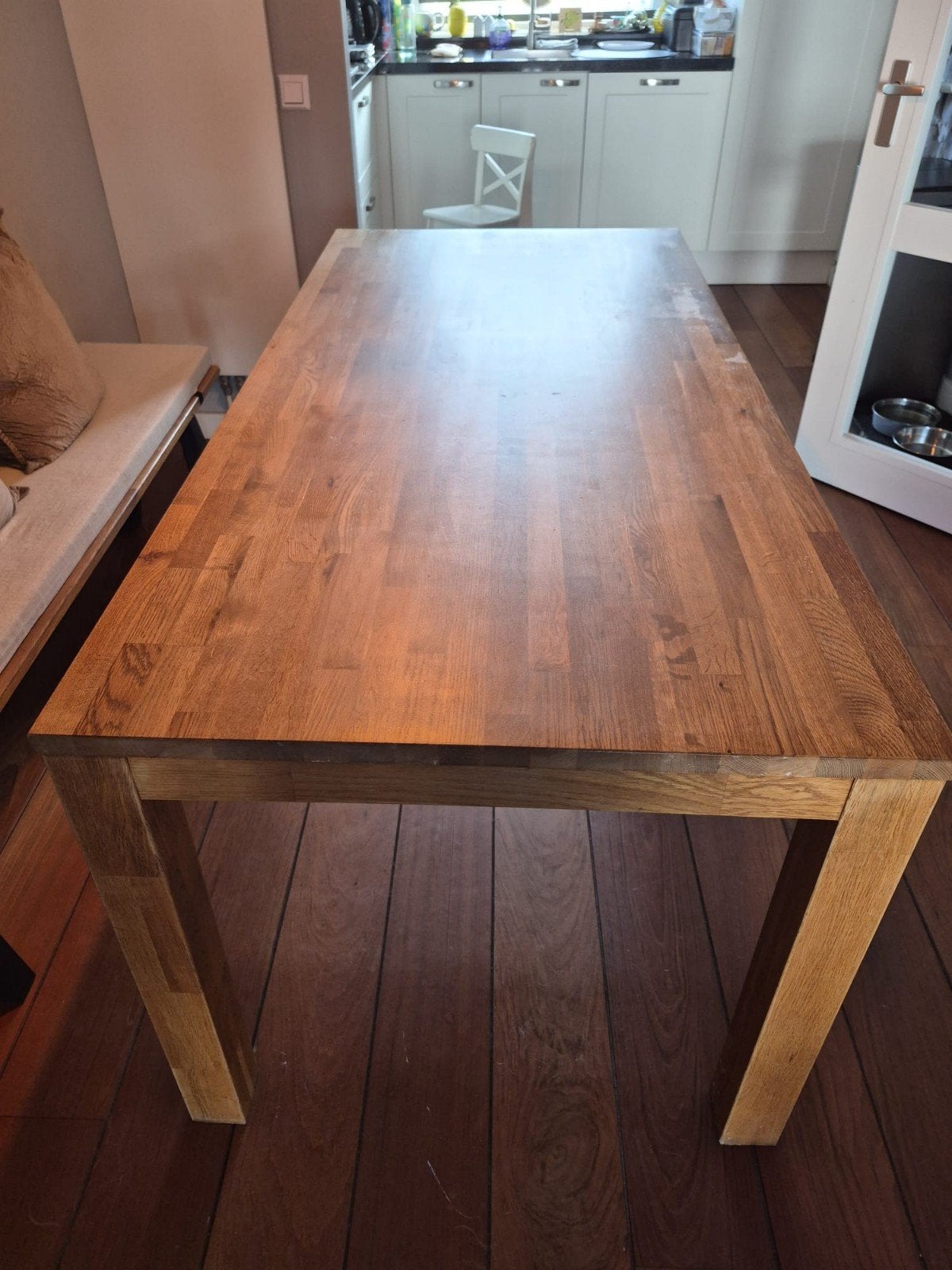 Massief eiken eettafel - 180x85x78 cm, Huis en Inrichting, Tafels | Eettafels, Gebruikt, Eikenhout, 150 tot 200 cm, Vier personen