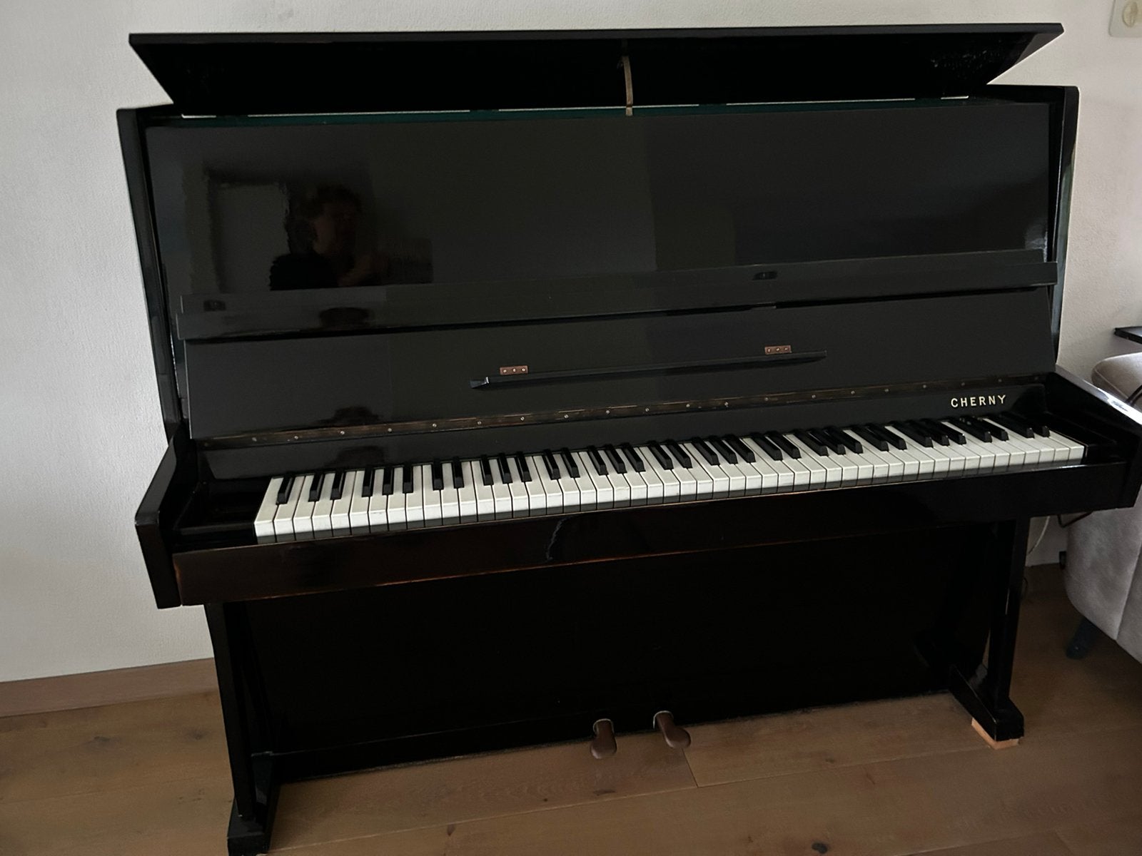 Zwarte hoogglans piano, Ophalen, Gebruikt, Zwart, Hoogglans