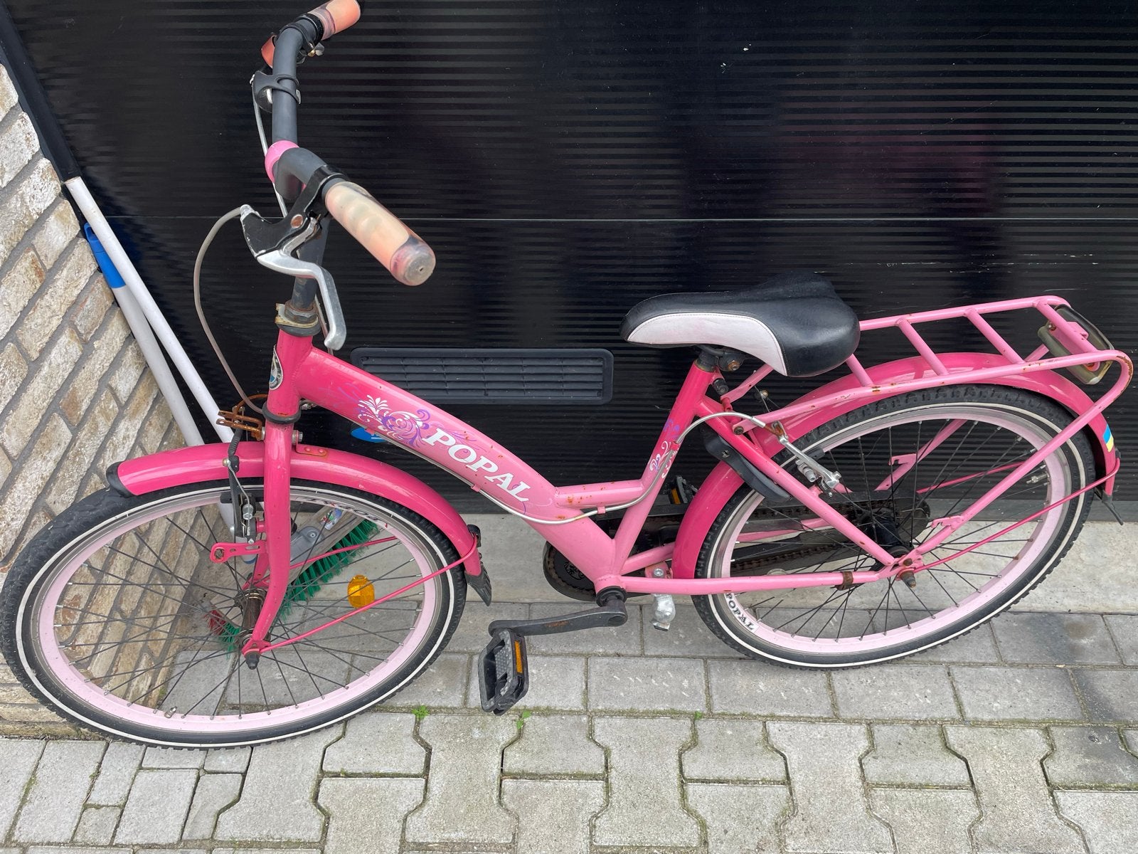 Popal meisjesfiets 22 inch roze, Fietsen en Brommers, Fietsen | Meisjes, Ophalen, 22 inch, Gebruikt, Velgrem