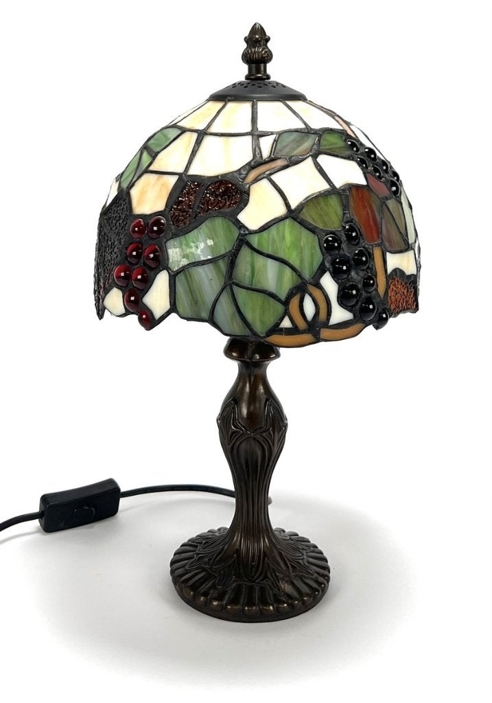 866. Glas-in-lood tafellamp - Tiffany stijl, eind 20e eeuw, Ophalen of Verzenden