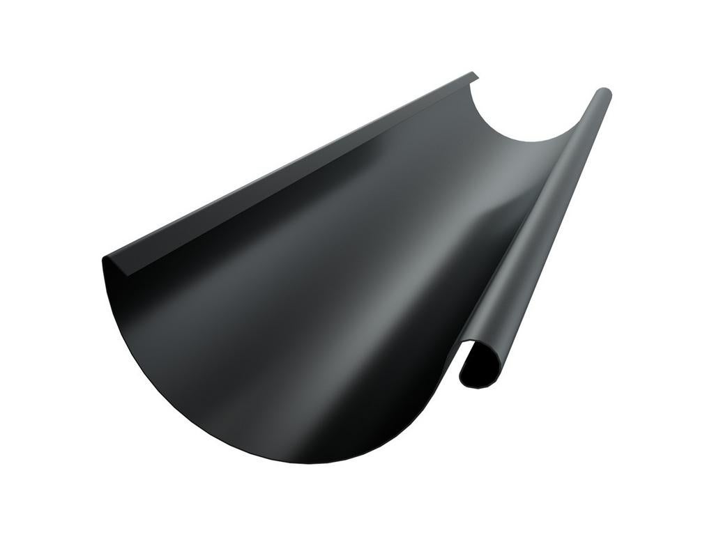 Zwarte Verzinkt Stalen Mastgoot 125/88mm (RAL 9005)